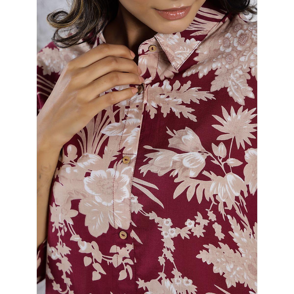 Sanskrutihomes X Styli  All Over Print Longline Shirt & Wide Leg Pants Co-Ord-women-clothing-coordsets-image-6
