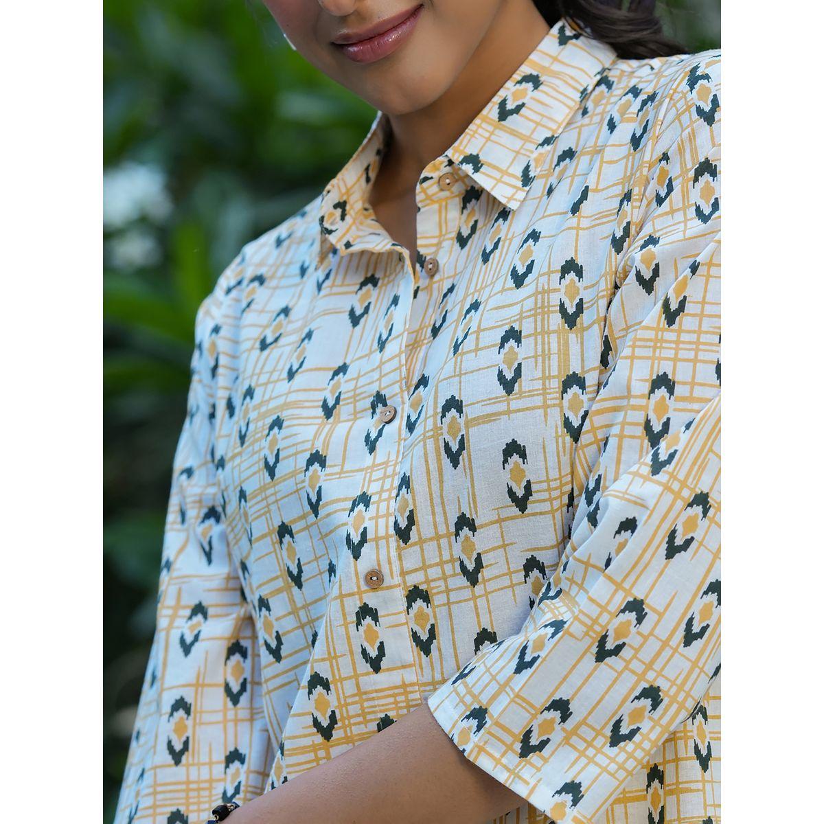 Sanskrutihomes X Styli  All Over Print Longline Shirt & Wide Leg Pants Co-Ord-women-clothing-coordsets-image-8