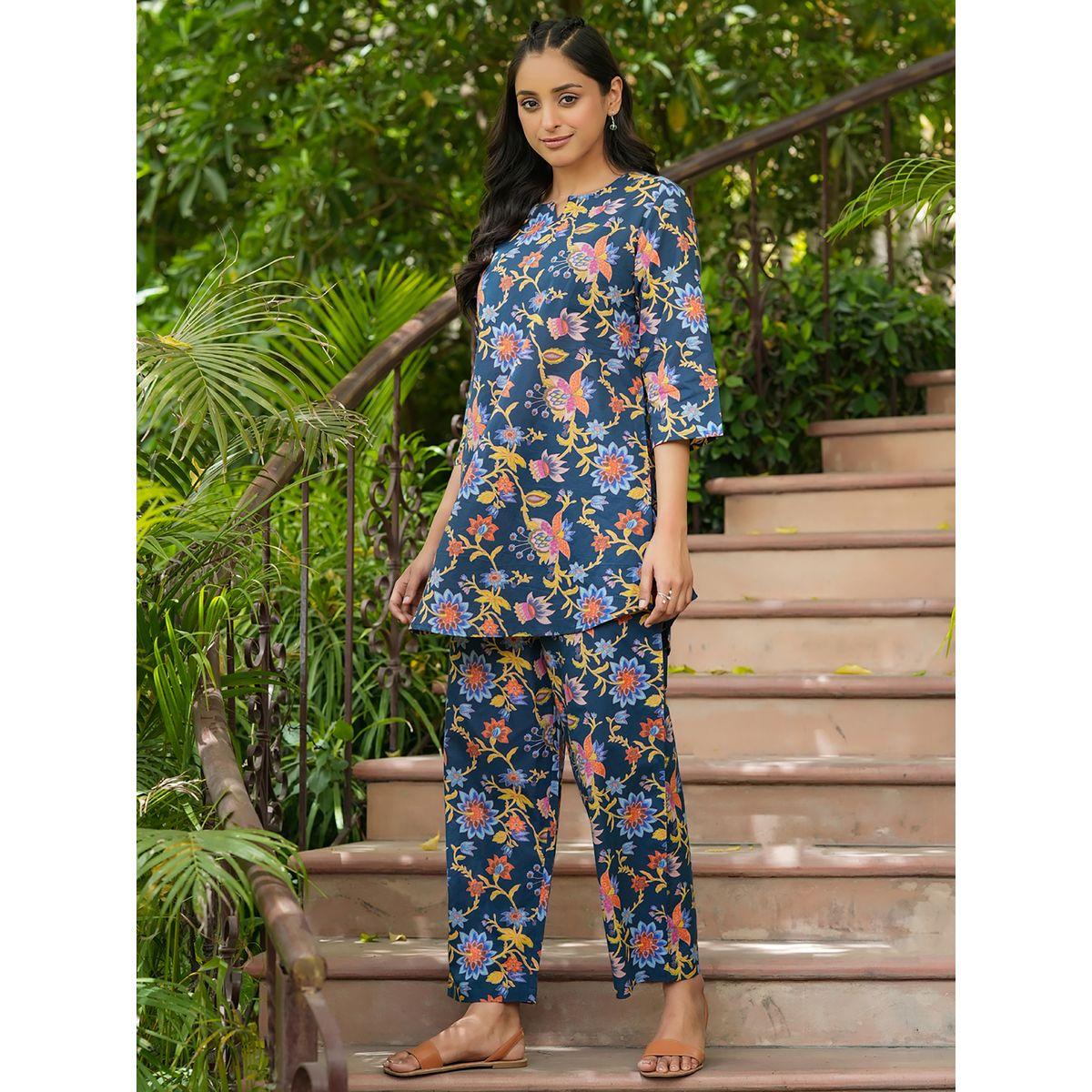 Sanskrutihomes X Styli  All Over Floral Print Longline Top & Pants Co-Ord-women-clothing-coordsets-image-3