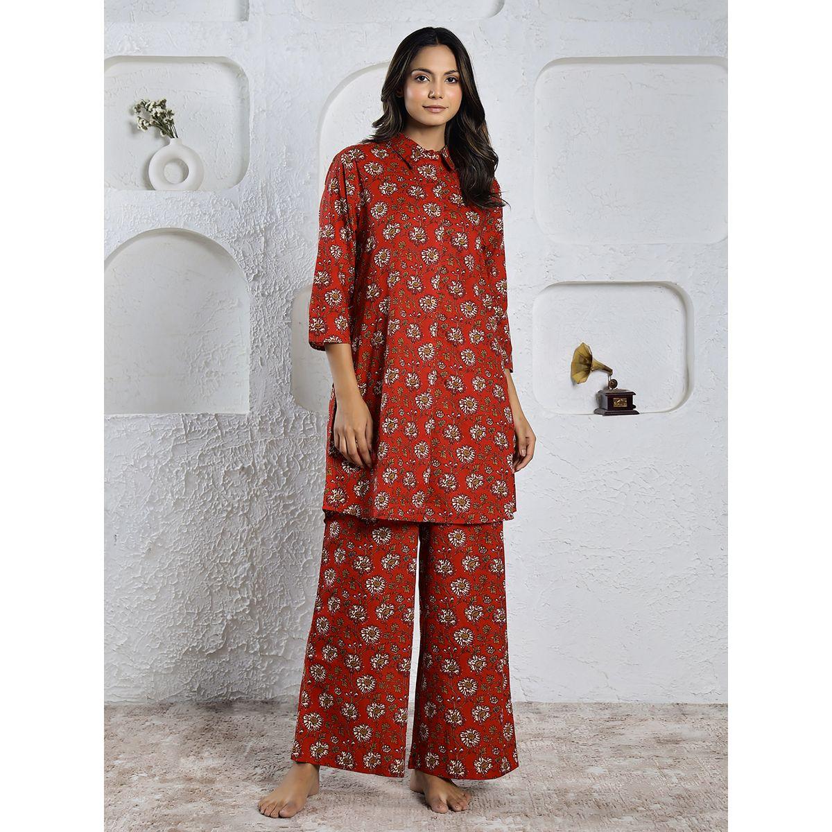 طقم منسق من بنطال بارجل واسعة وبلوزة طويلة سانسكريتي هومز × ستايلي-women-clothing-coordsets-image-1