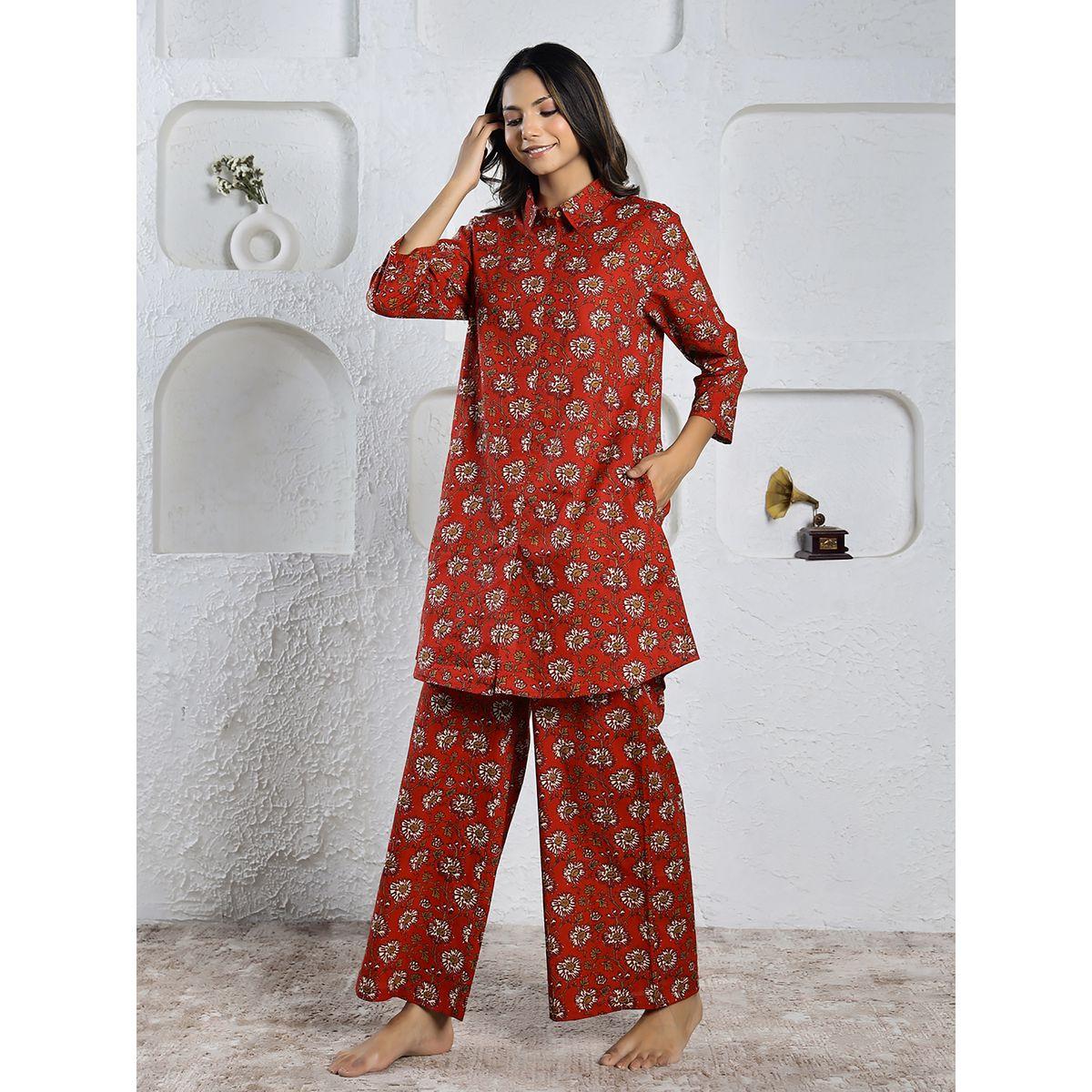 طقم منسق من بنطال بارجل واسعة وبلوزة طويلة سانسكريتي هومز × ستايلي-women-clothing-coordsets-image-3
