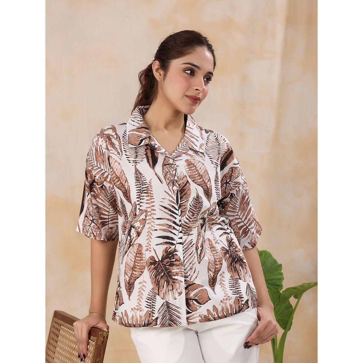 Sanskrutihomes X Styli  All Over Leaf Print Shirt & Straight Leg Pants Co-Ord-women-clothing-coordsets-image-10