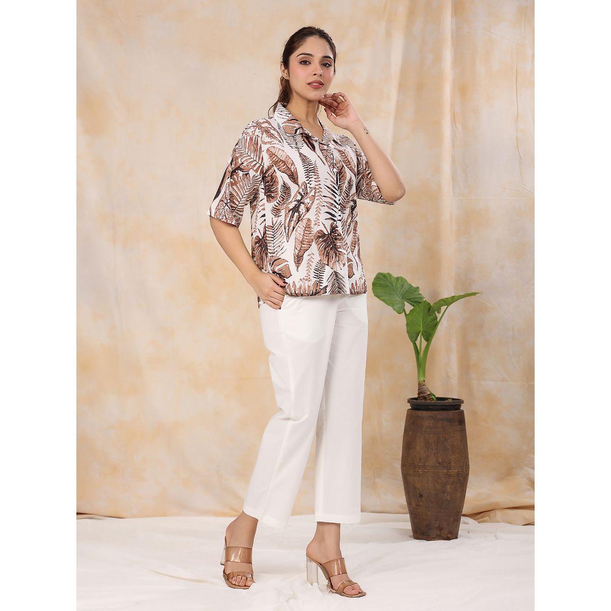 طقم منسق من بنطال بارجل مستقيمة وبلوزة مطبعة بالكامل سانسكريتي هومز × ستايلي-women-clothing-coordsets-image-5