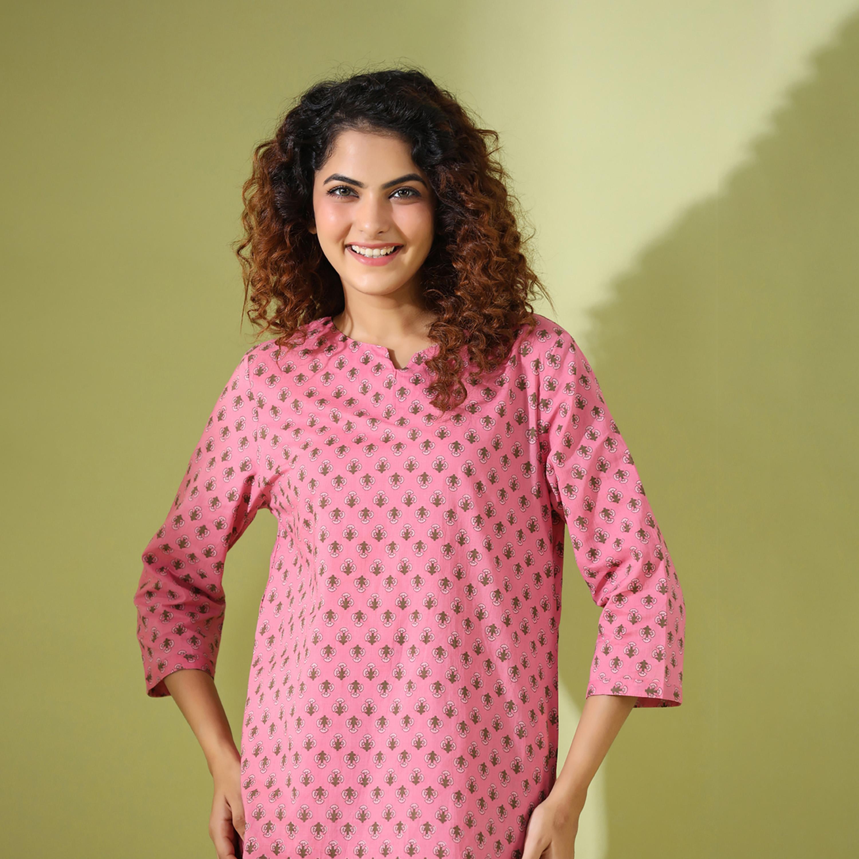 Sanskrutihomes X Styli Printed Longline Top And Wide Leg Pants Co-Ord-women-clothing-coordsets-image-3