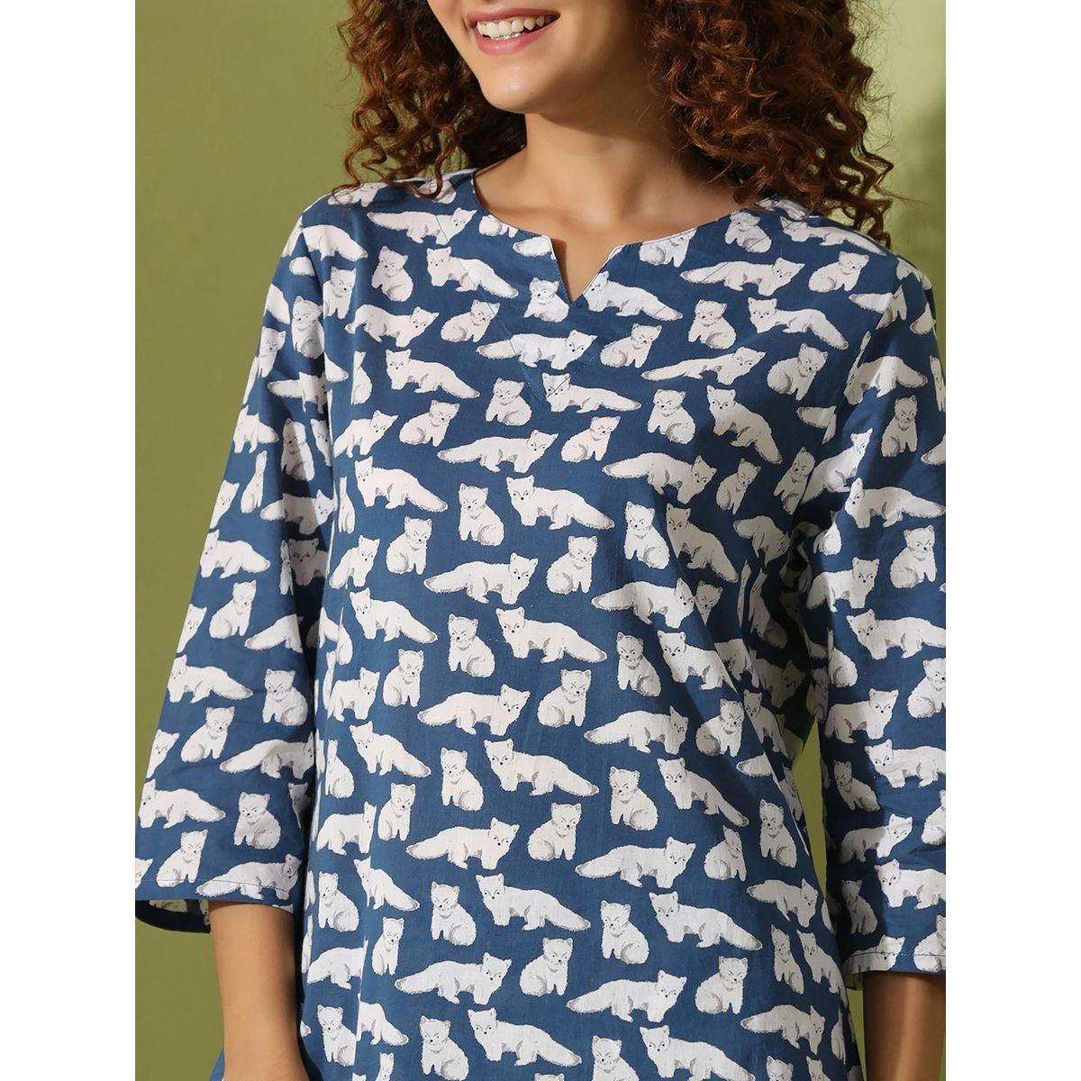 Sanskrutihomes All Over Print Longline Top & Wide Leg Pants Co-Ord-women-clothing-coordsets-image-5