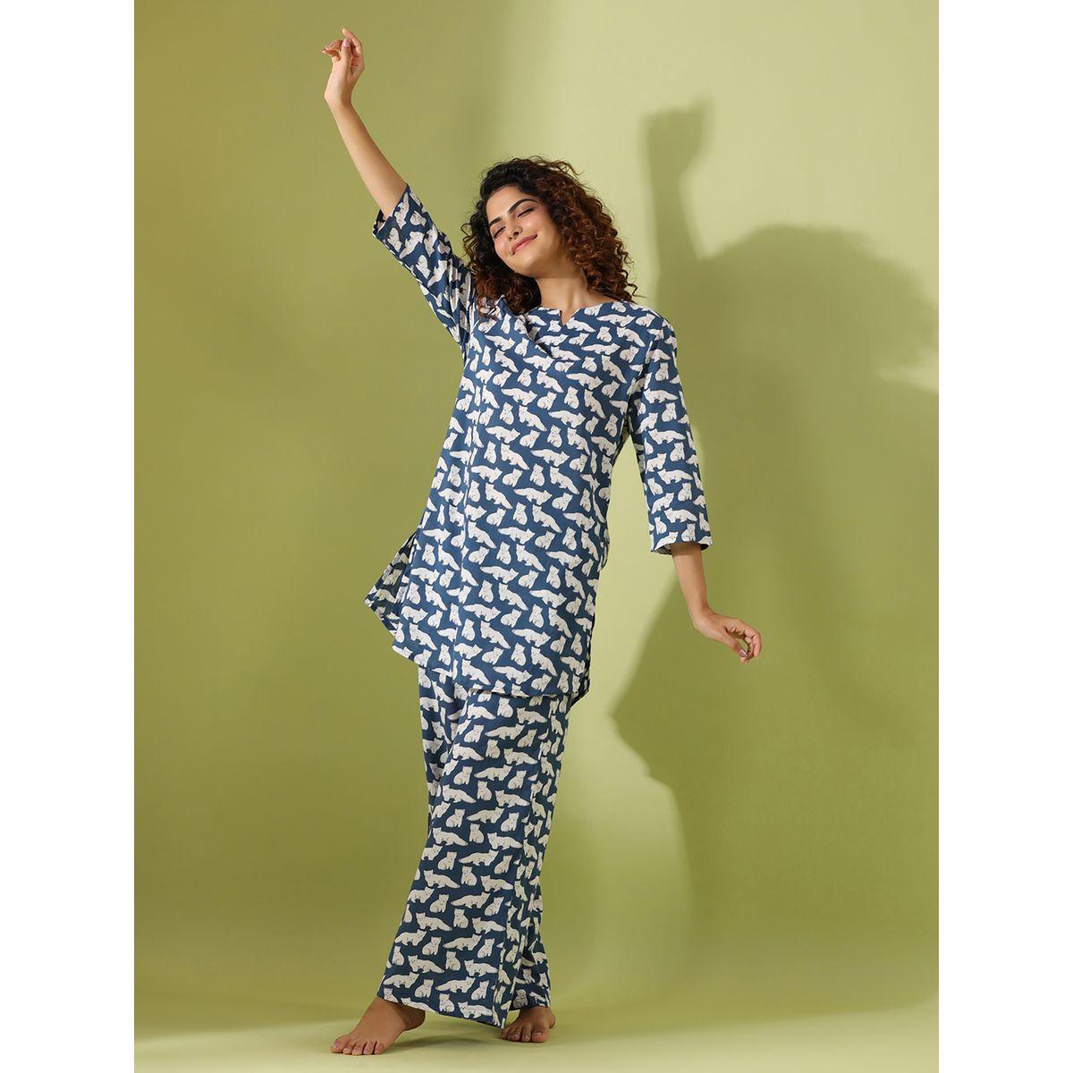 Sanskrutihomes All Over Print Longline Top & Wide Leg Pants Co-Ord-women-clothing-coordsets-image-8