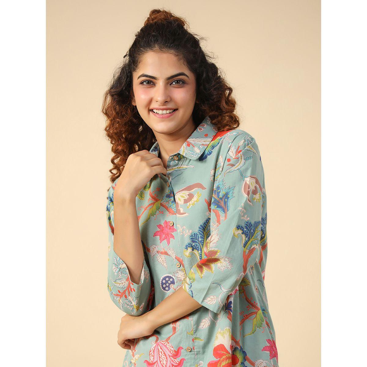 طقم منسق من بنطال بارجل واسعة وبلوزة طويلة سانسكريتي هومز × ستايلي-women-clothing-coordsets-image-3