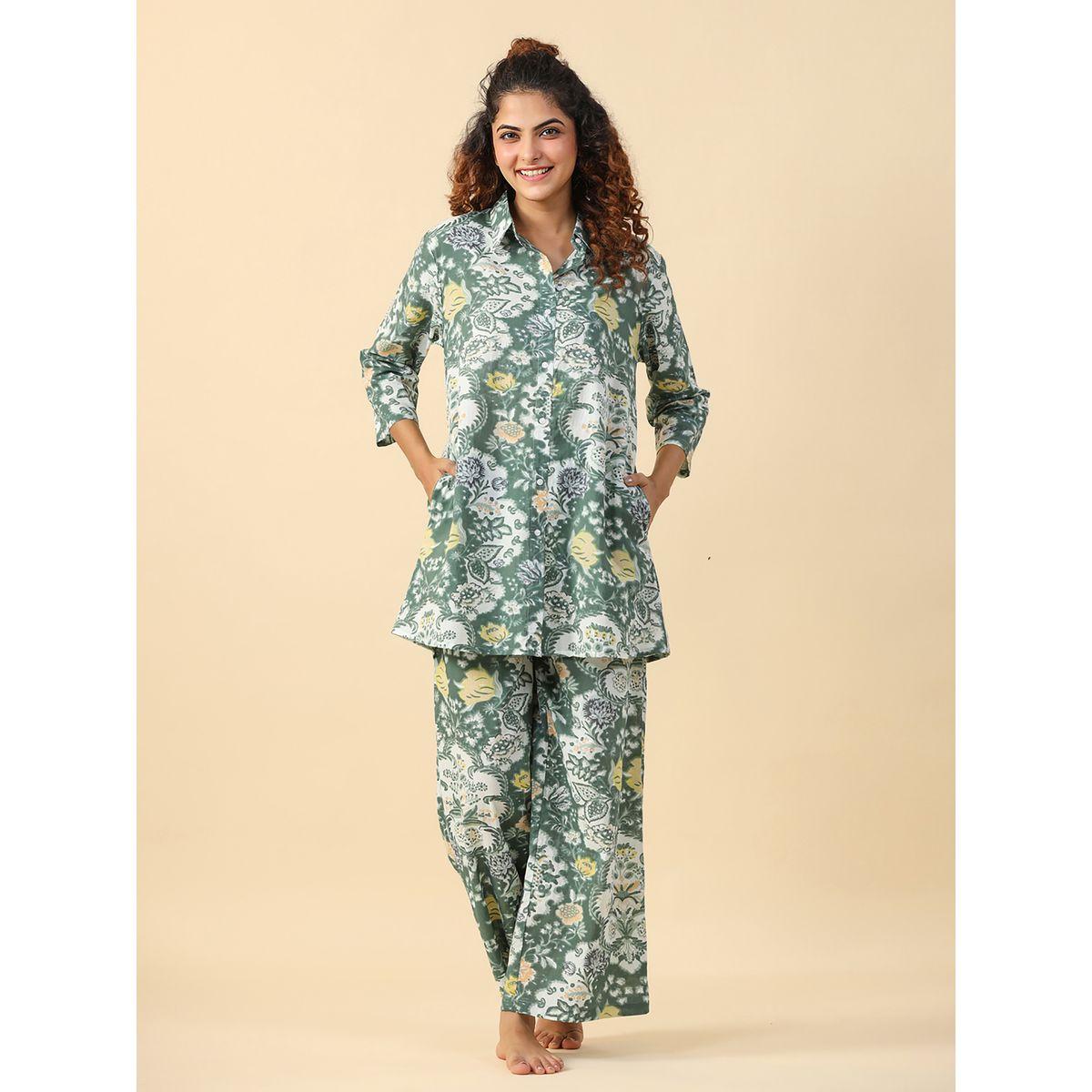 طقم منسق من بنطال بارجل واسعة وبلوزة طويلة سانسكريتي هومز × ستايلي-women-clothing-coordsets-image-1
