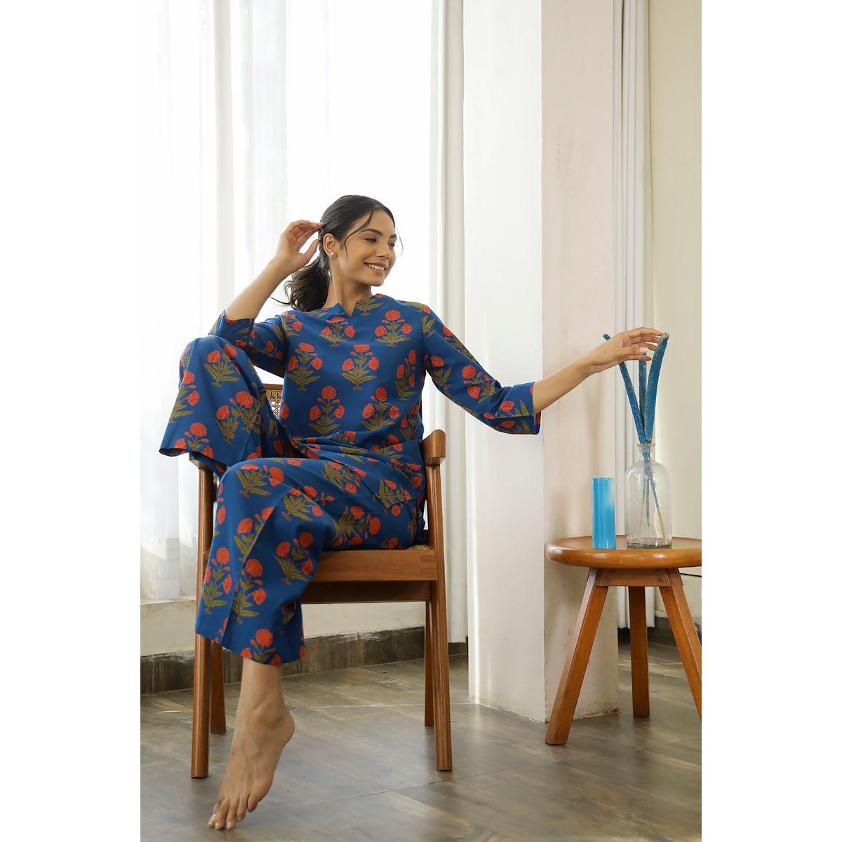 Sanskrutihomes X Styli  All Over Floral Print Longline Top & Wide Leg Pants Co-Ord-women-clothing-coordsets-image-9