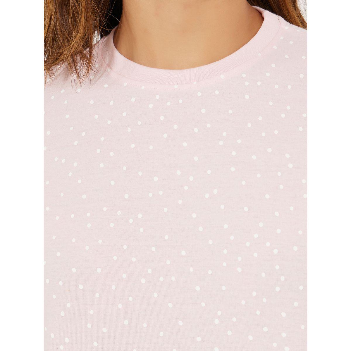 Styli Unwind All Over Polka Dot T-Shirt & Pyjama Set-women-clothing-nightwear-pyjamas-longsets-image-4