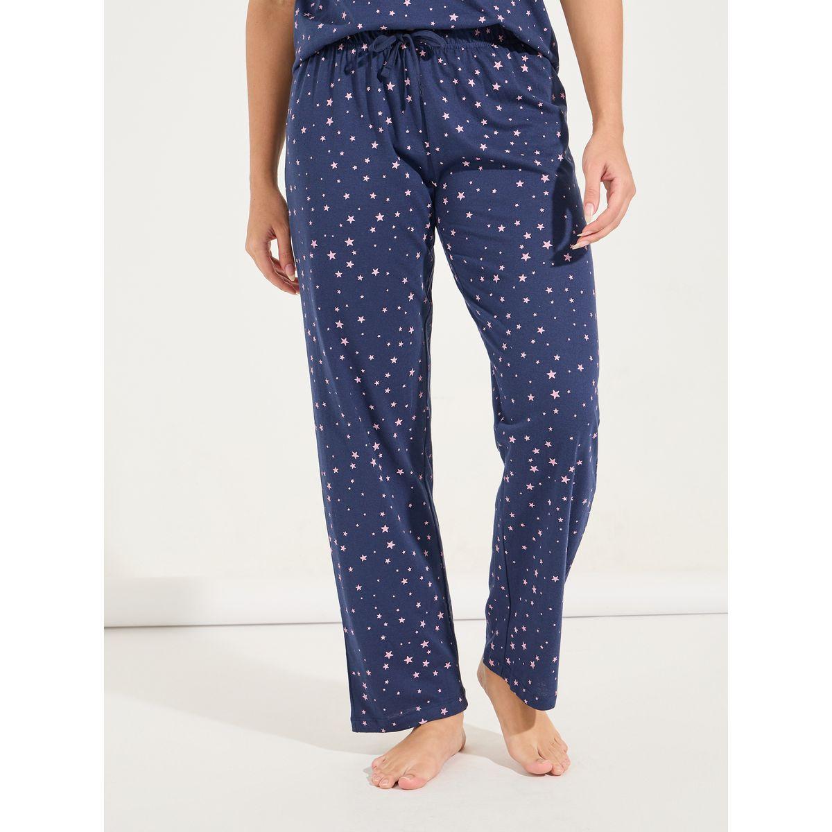 طقم من بنطال بيجاما مع تيشيرت مطبع بالكامل-women-clothing-nightwear-pyjamas-longsets-image-5