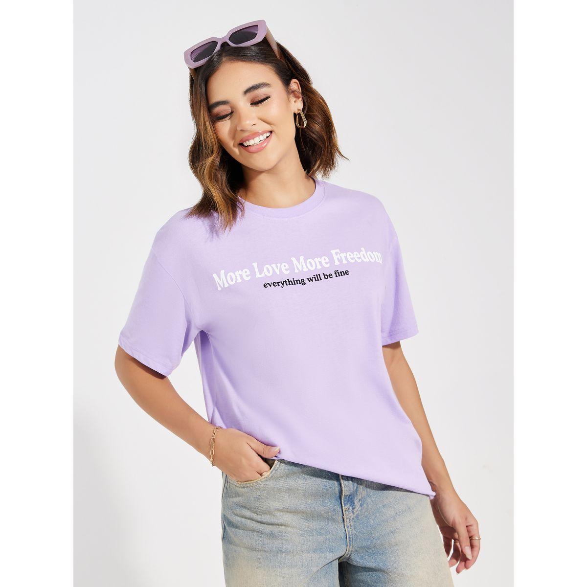Styli Oversized More Love Slogan Print T-Shirt-women-clothing-tshirts-image-1