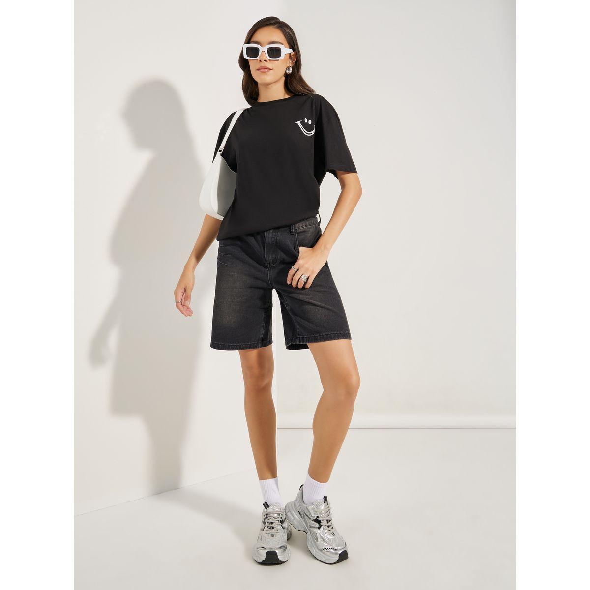 Styli Oversized Emoji Graphic Print T-Shirt-women-clothing-tshirts-image-2