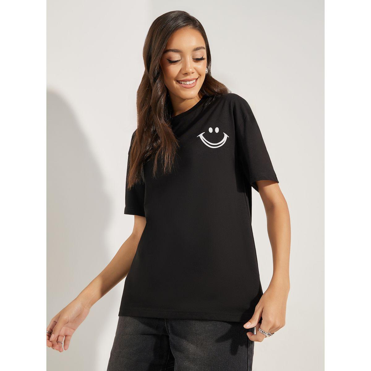 تيشيرت فضفاض مطبع بطبعة جرافيك-women-clothing-tshirts-image-3