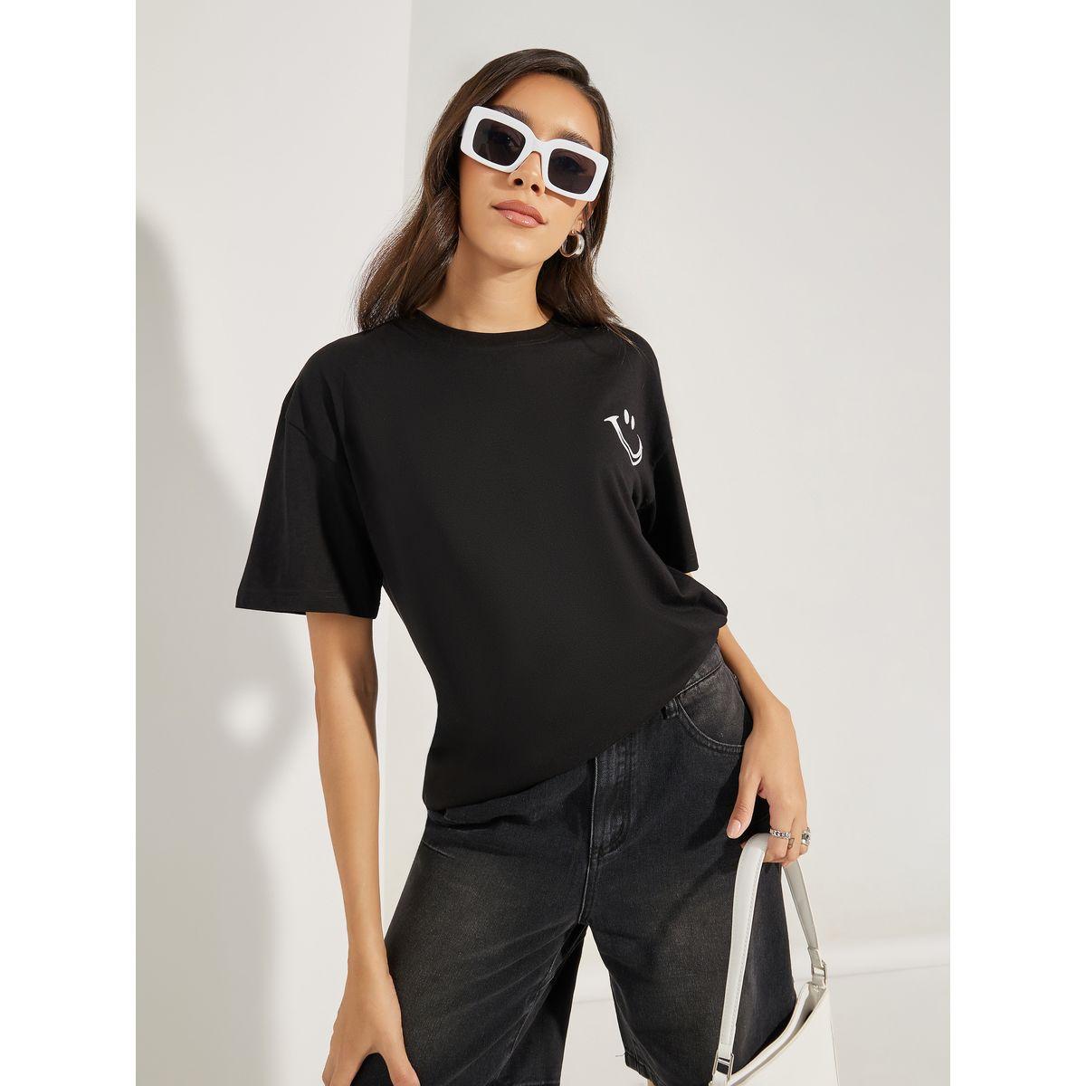 تيشيرت فضفاض مطبع بطبعة جرافيك-women-clothing-tshirts-image-4