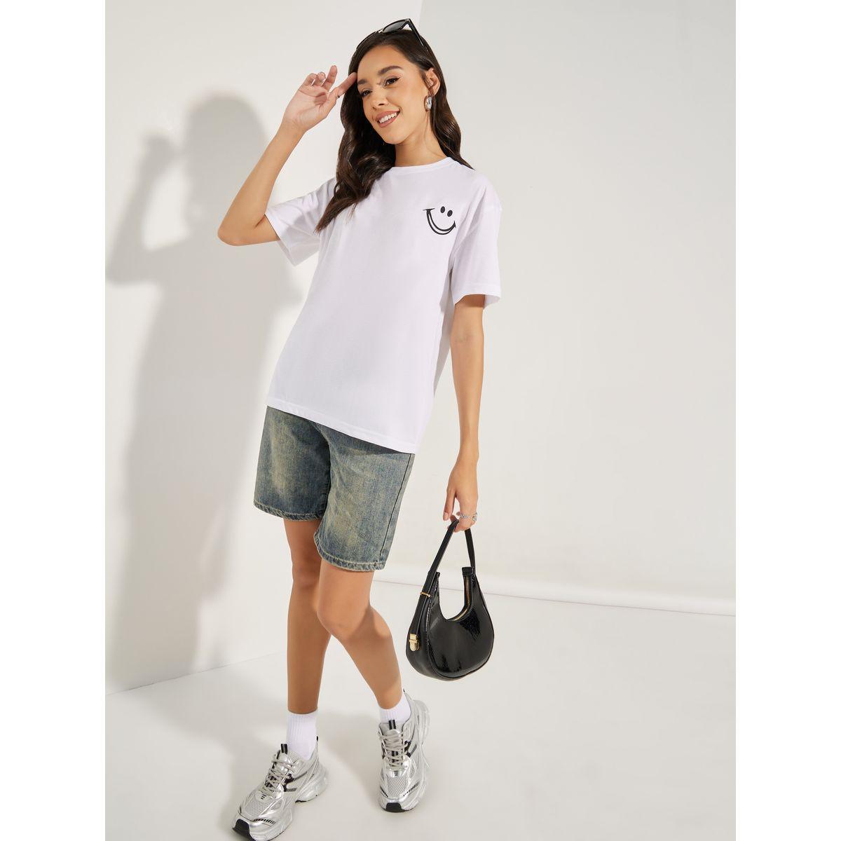 Styli Oversized Emoji Graphic Print T-Shirt-women-clothing-tshirts-image-2