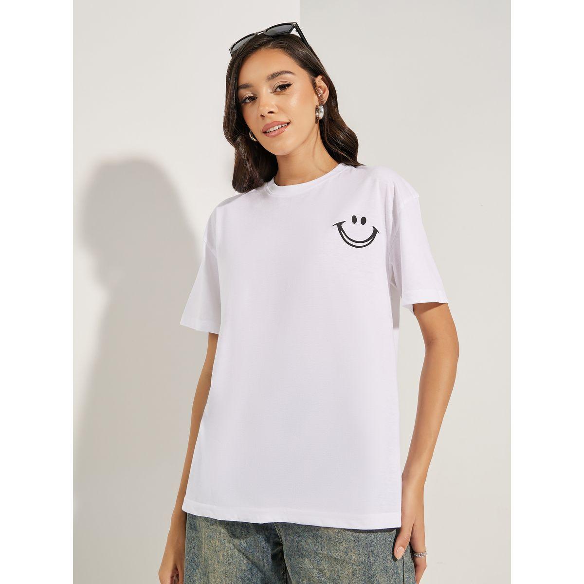 Styli Oversized Emoji Graphic Print T-Shirt-women-clothing-tshirts-image-3