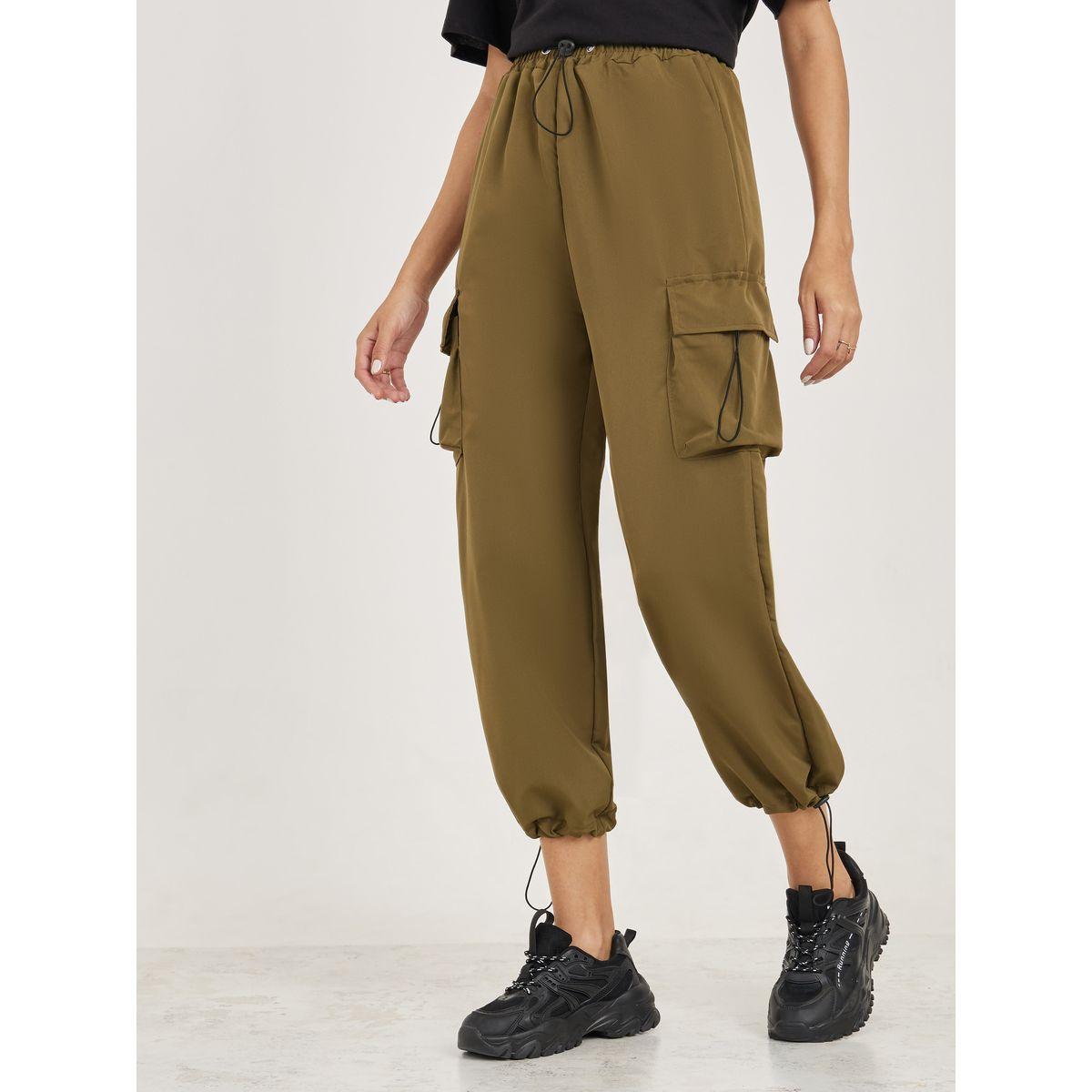Styli Pocket Detail Drawstring Hem Cargo Pants-women-clothing-bottoms-trousers-image-1