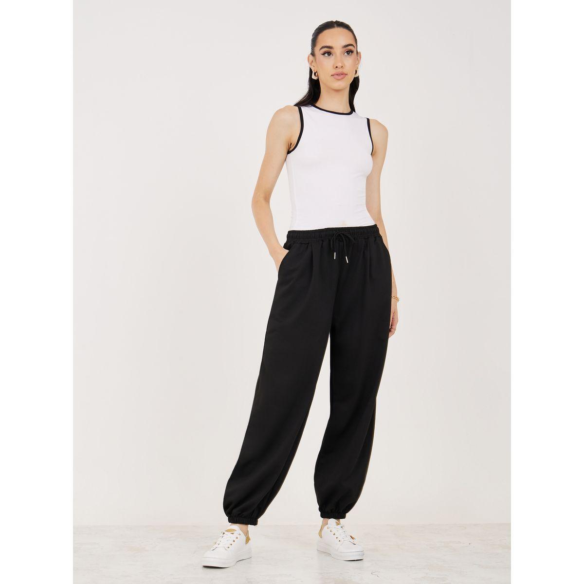 Styli Solid Elastic Waistband Joggers-women-clothing-bottoms-joggers-image-2
