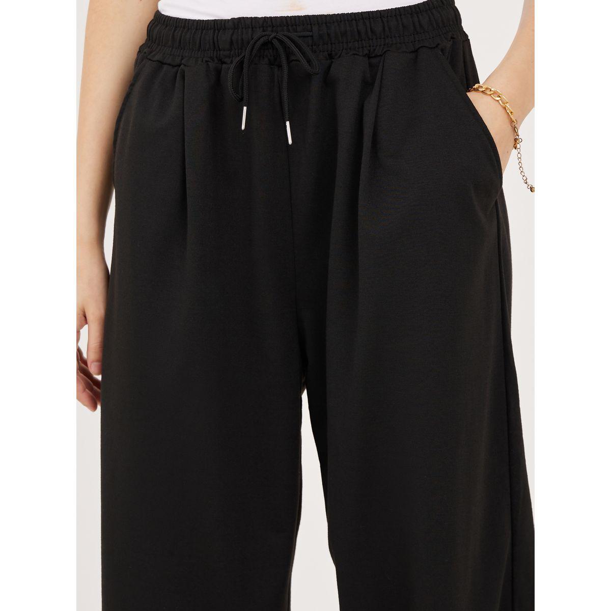 Styli Solid Elastic Waistband Joggers-women-clothing-bottoms-joggers-image-3