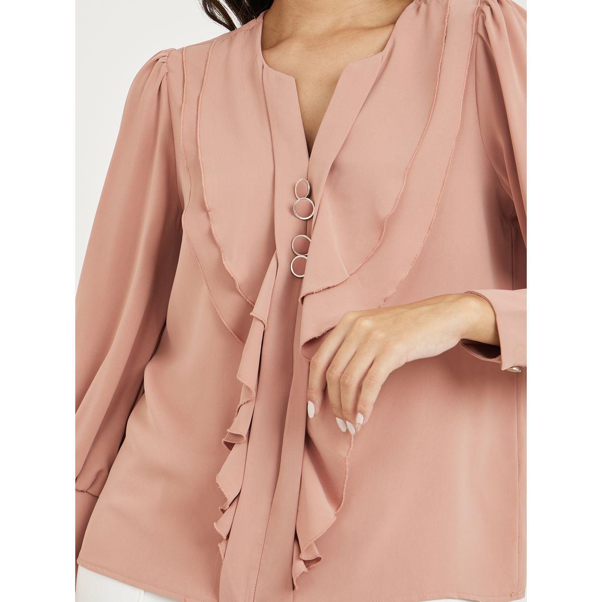 بلوزة باكمام طويلة وتفاصيل كشكش-women-clothing-shirtsandblouses-blouses-image-4