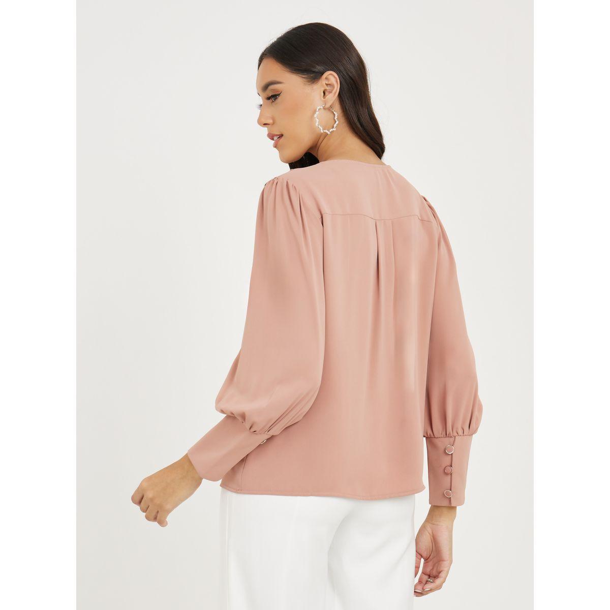 Styli Ruffle Front Detail Long Sleeves Blouse-women-clothing-shirtsandblouses-blouses-image-5