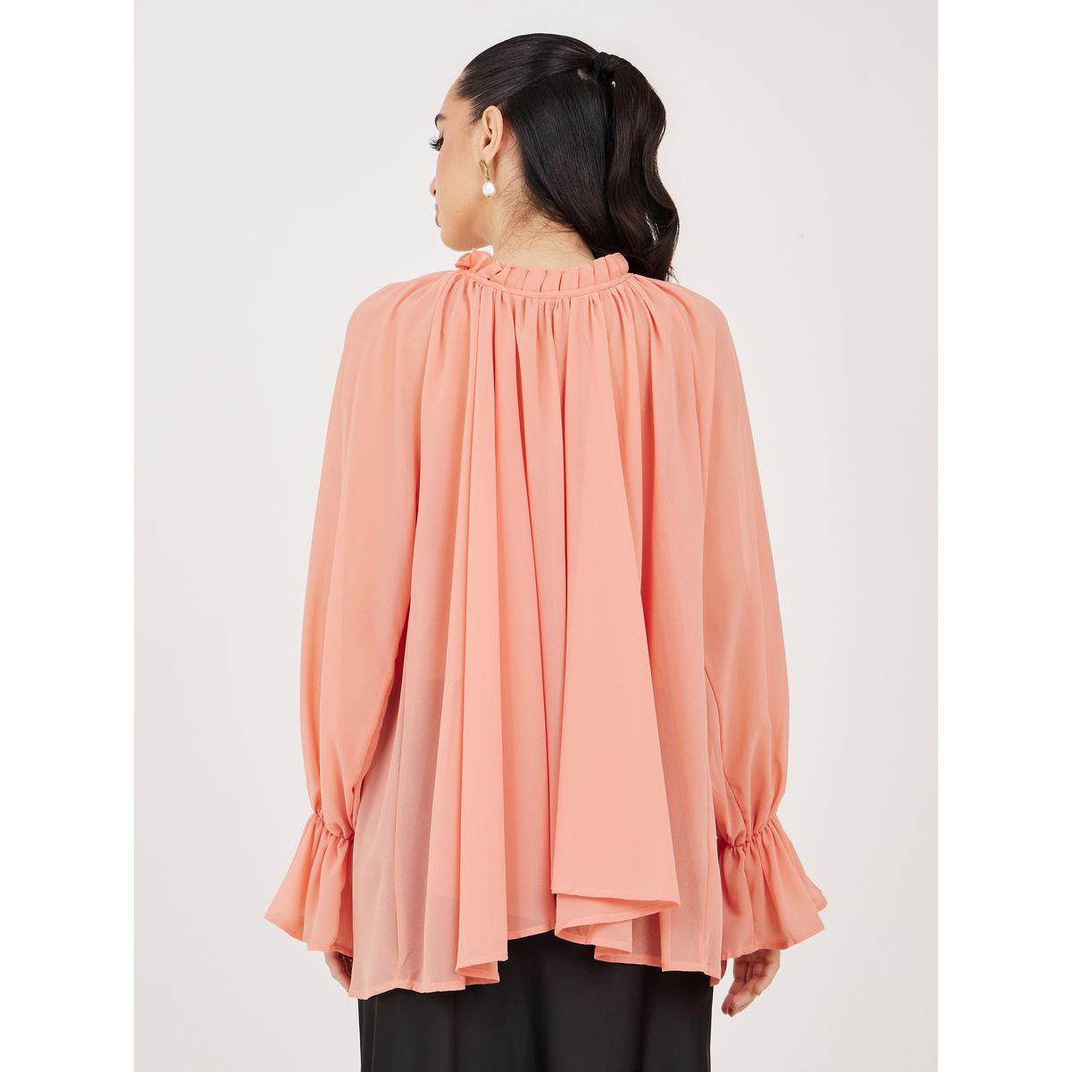 Styli Tie-Up Neck Relaxed Fit Chiffon Blouse-women-clothing-shirtsandblouses-blouses-image-5