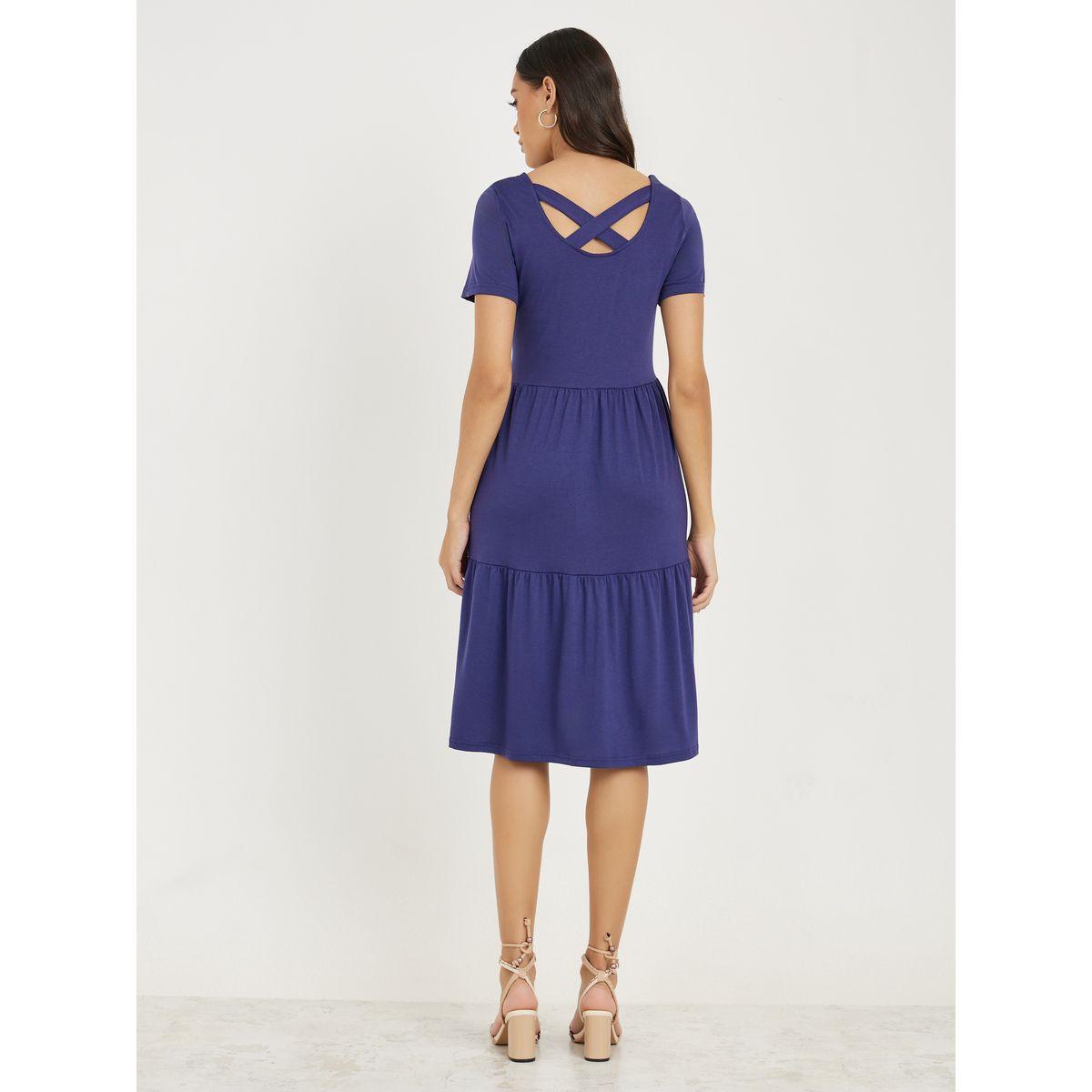 Styli Crossback Detail Tiered Knee Length Dress-women-clothing-dresses-image-4