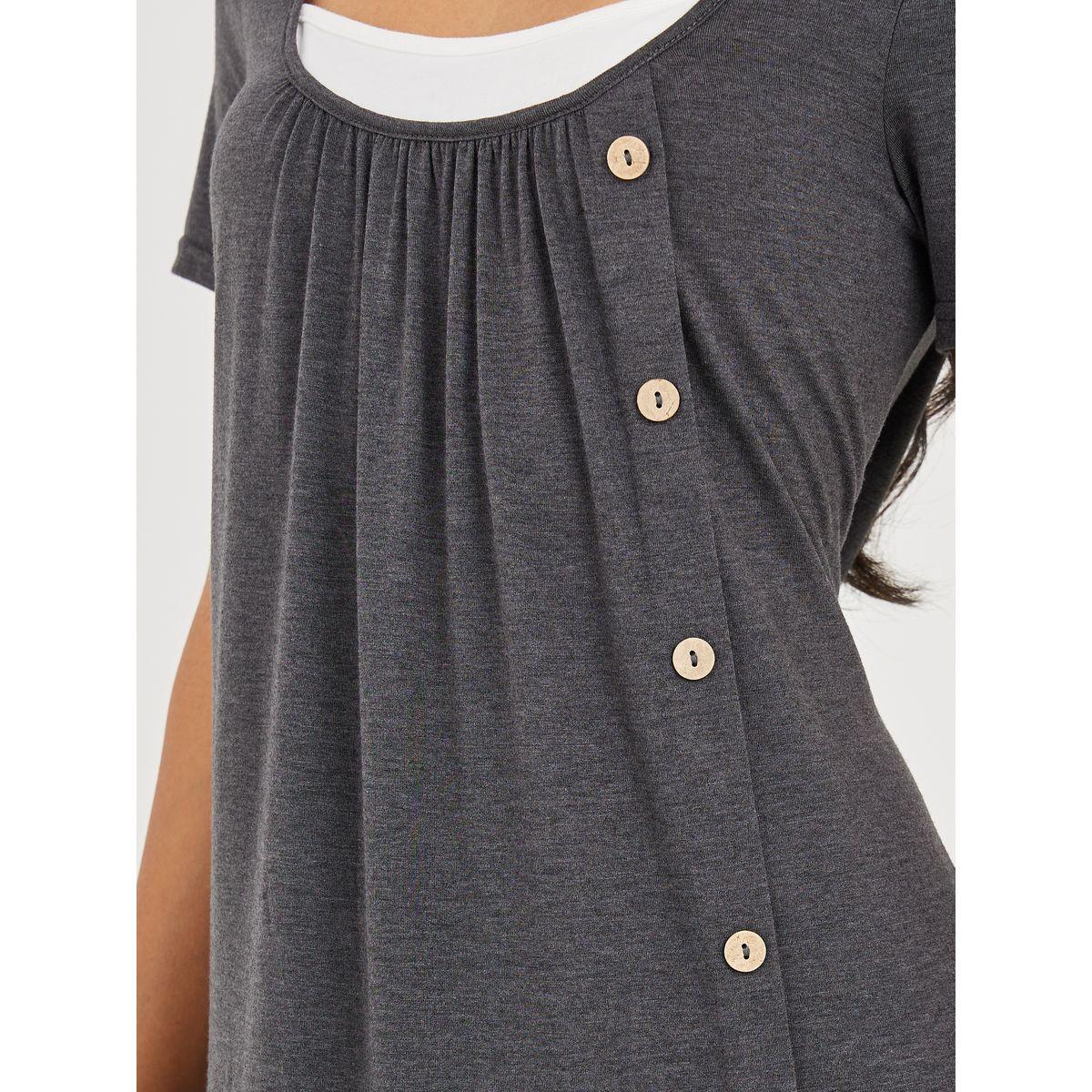 Styli 2in1 Style Scoop Neck Button Trim Midi Dress-women-clothing-dresses-image-3