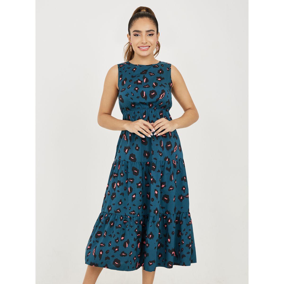 فستان ميدي بلا اكمام ومطبع بطبعة فهد-women-clothing-dresses-image-2