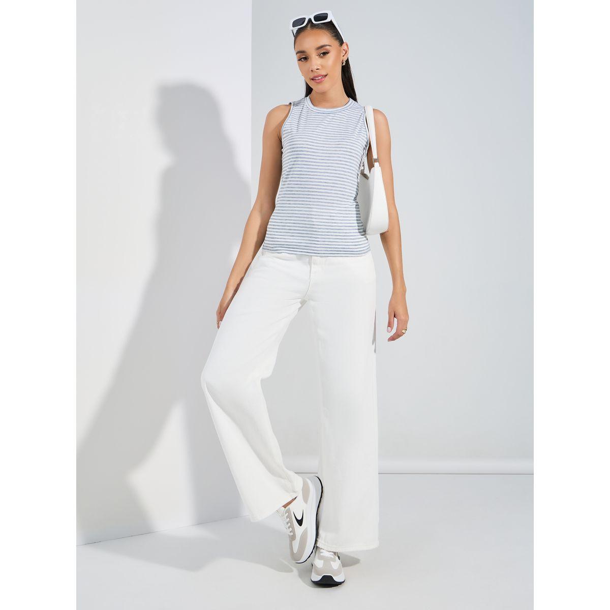 بلوزة كاجوال مخططة بلا اكمام-women-clothing-tshirts-image-2