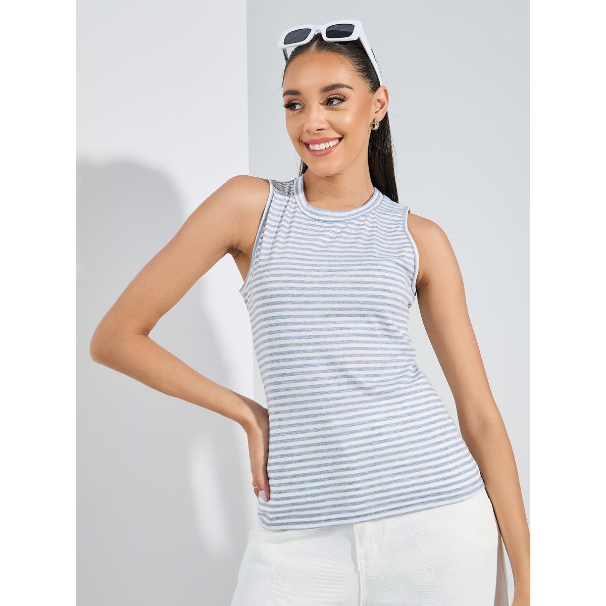 Styli Sleeveless Striped Fitted Tank-women-clothing-tshirts-image-3