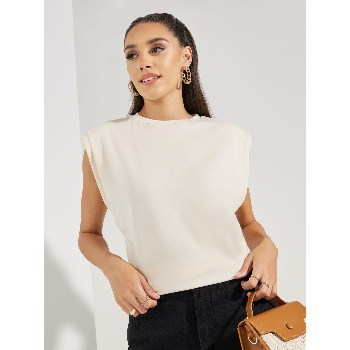 Styli Padded Shoulder Round Neck Boxy T-Shirt-women-clothing-tshirts-image-5