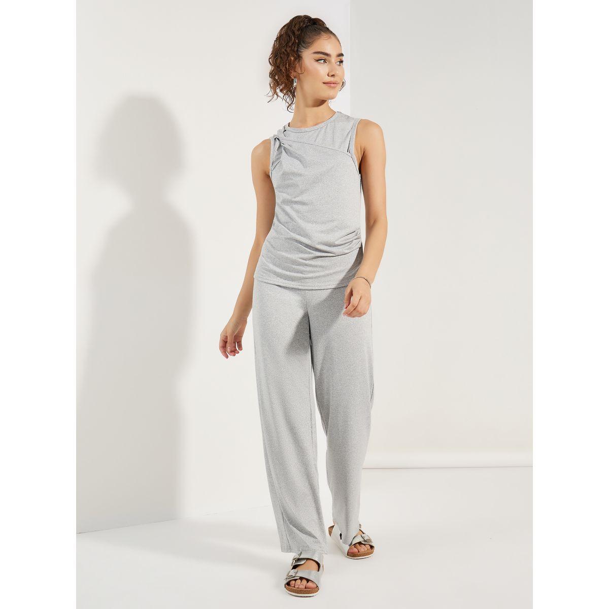 Styli Twist Detail Sleeveless T-Shirt & Straight Leg Joggers Co-Ords-women-clothing-coordsets-image-1