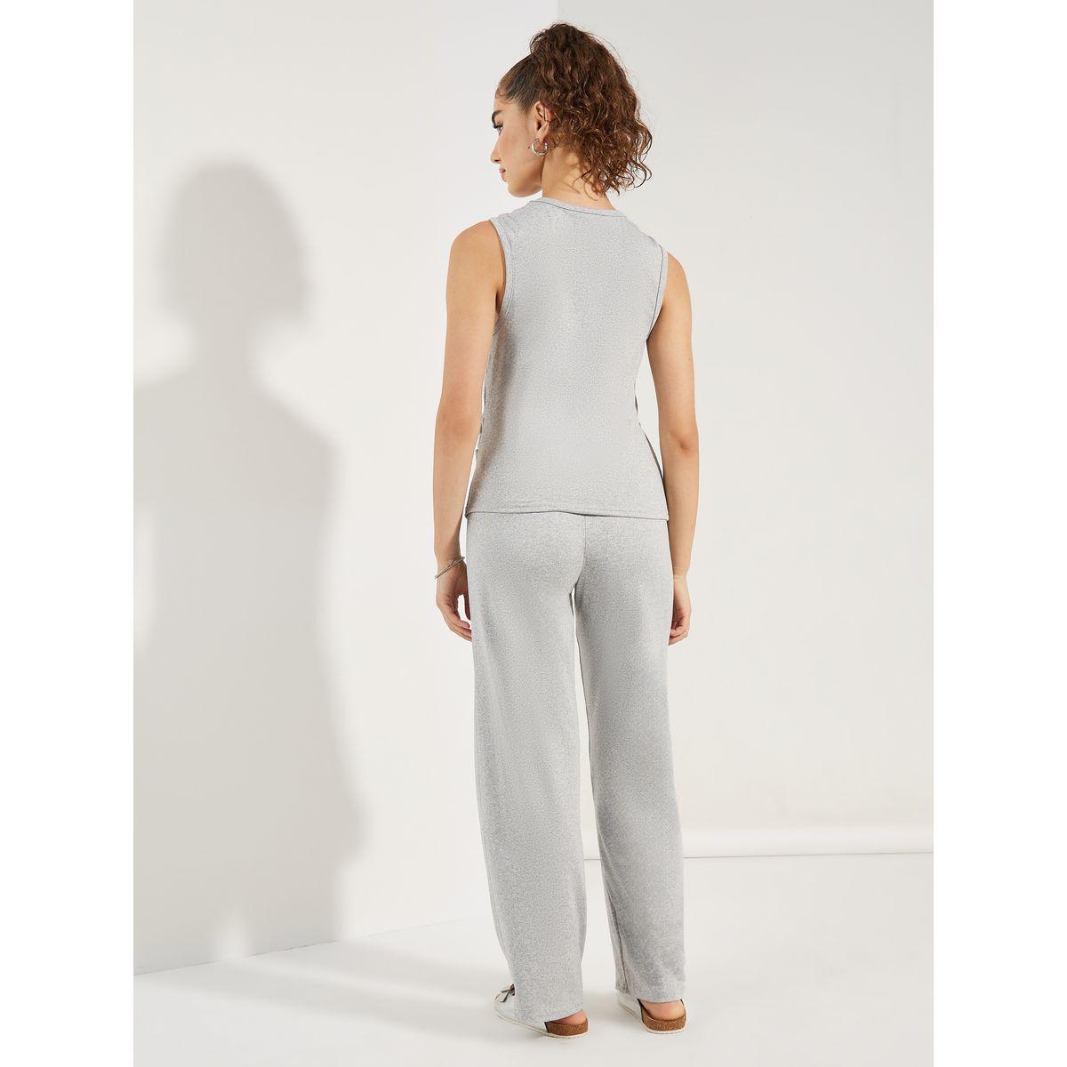 Styli Twist Detail Sleeveless T-Shirt & Straight Leg Joggers Co-Ords-women-clothing-coordsets-image-4