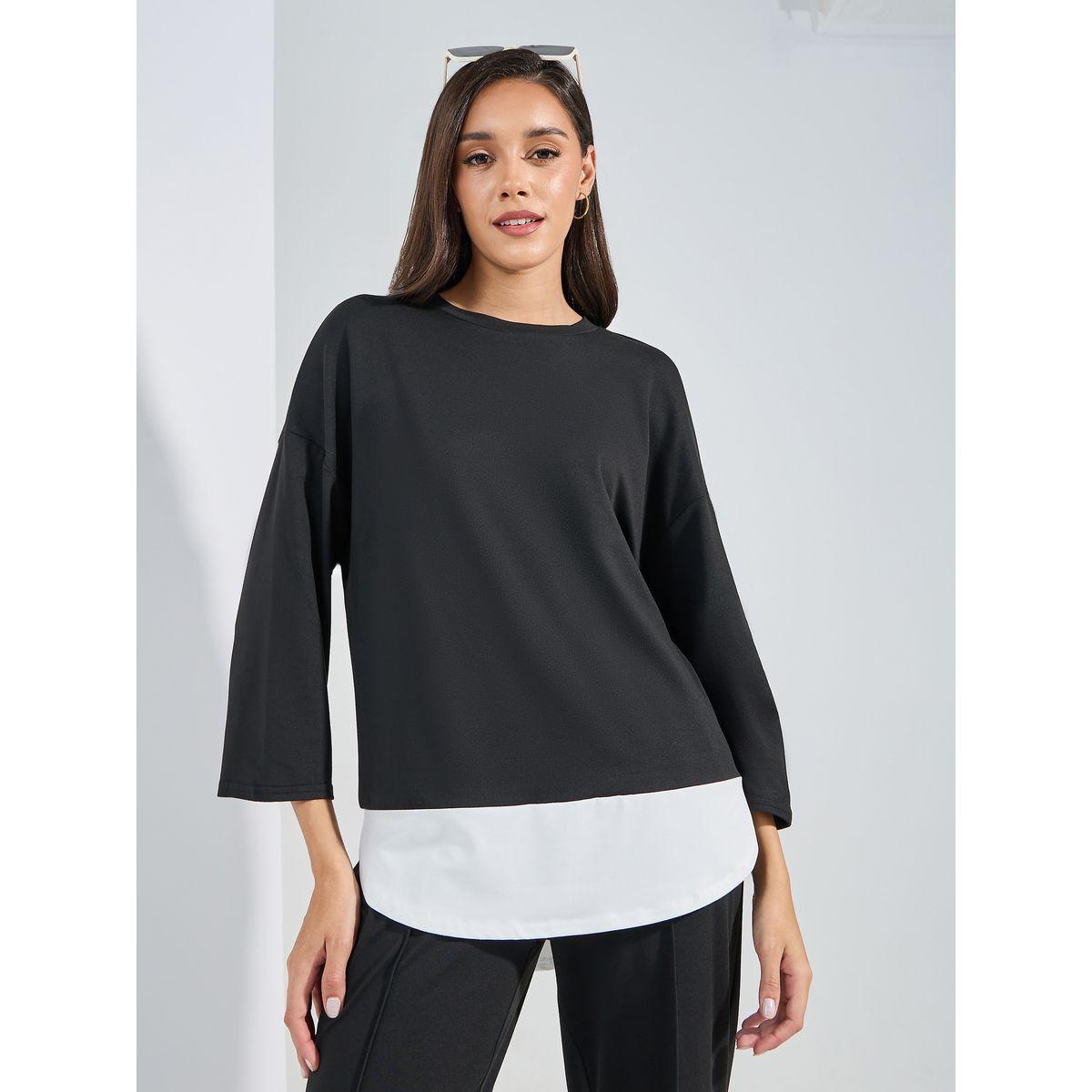 طقم منسق من ليقنز مع تيشيرت فضفاض-women-clothing-coordsets-image-2
