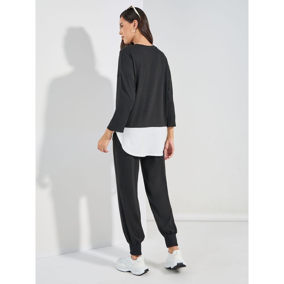 طقم منسق من ليقنز مع تيشيرت فضفاض-women-clothing-coordsets-image-5