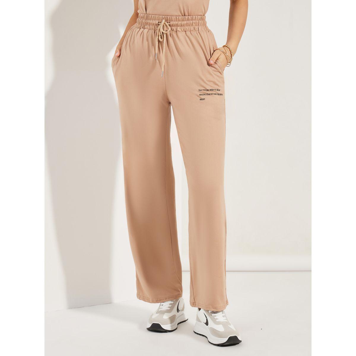 طقم منسق من جوغر بارجل واسعة مع تيشيرت بطبعة كتابة-women-clothing-coordsets-image-5