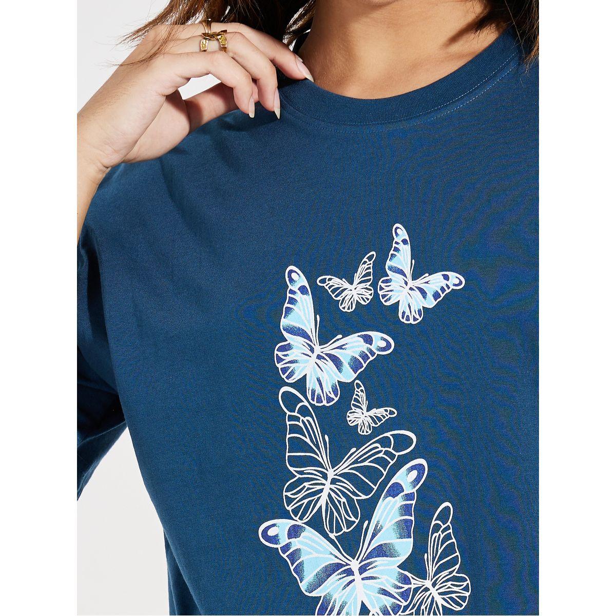 تيشيرت فضفاض بطبعة جرافيك وياقة دائرية-women-clothing-tshirts-image-3