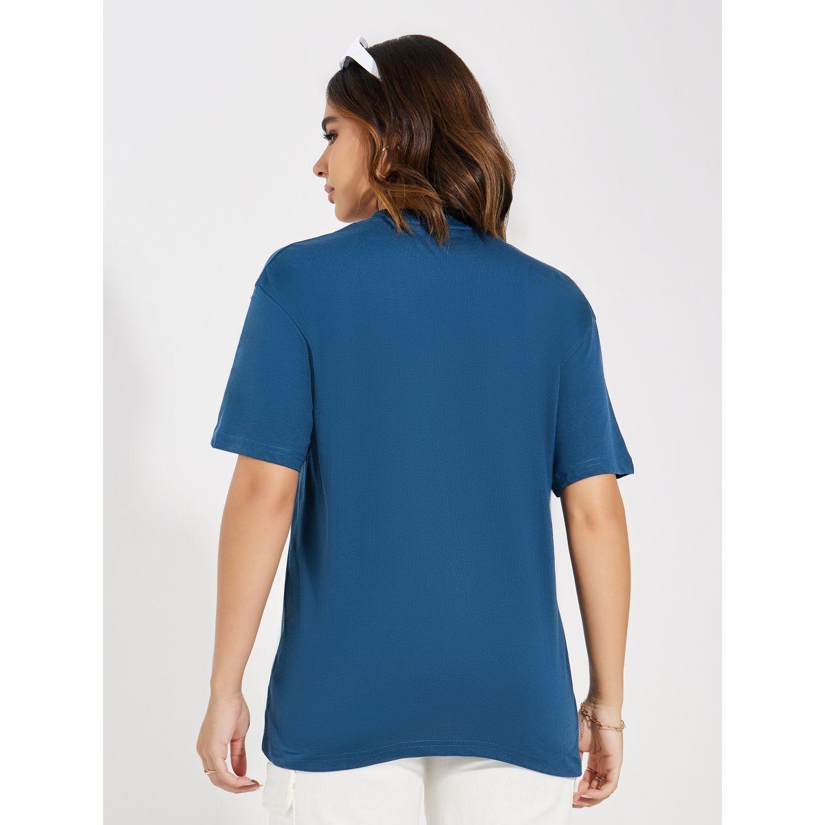 تيشيرت فضفاض بطبعة جرافيك وياقة دائرية-women-clothing-tshirts-image-4