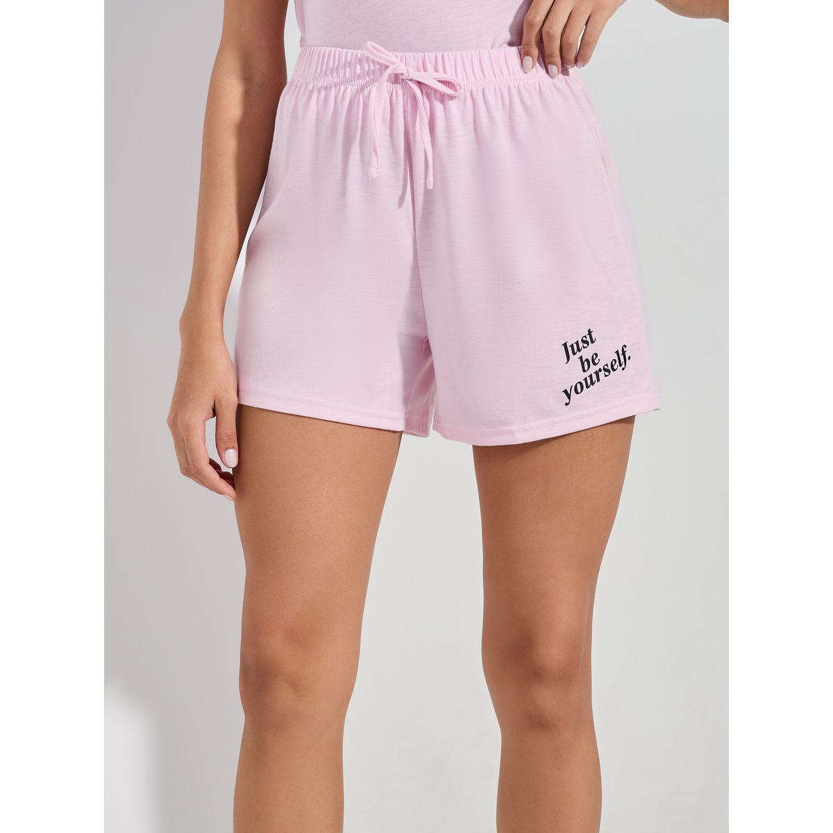 Styli Unwind Just Be Yourself Slogan Print T-shirt & Short Pyjama Set-women-clothing-nightwear-pyjamas-shortsets-image-5
