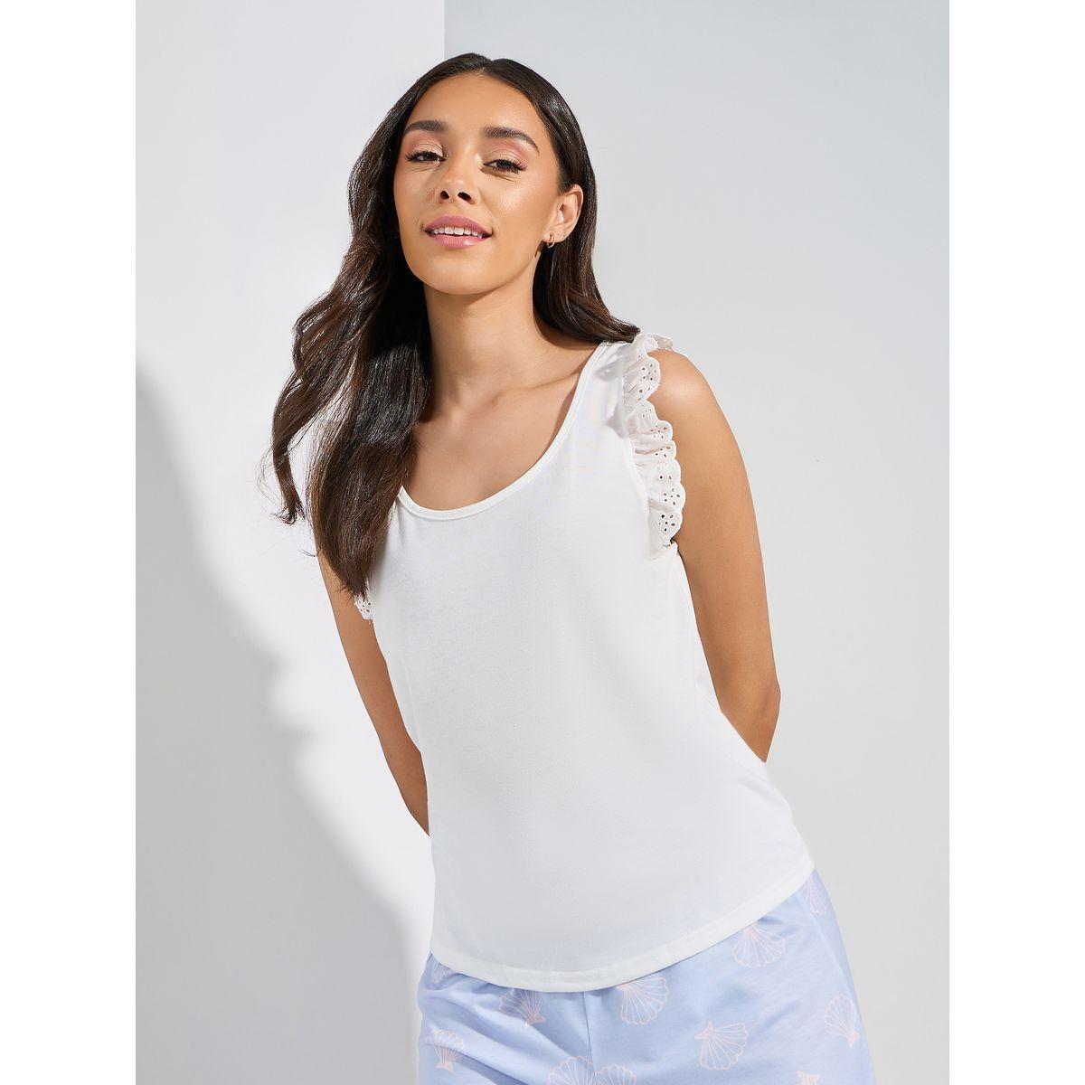 مجموعة من بنطال بيجاما مع فيست سادة بفتحات صغيرة-women-clothing-nightwear-pyjamas-longsets-image-5