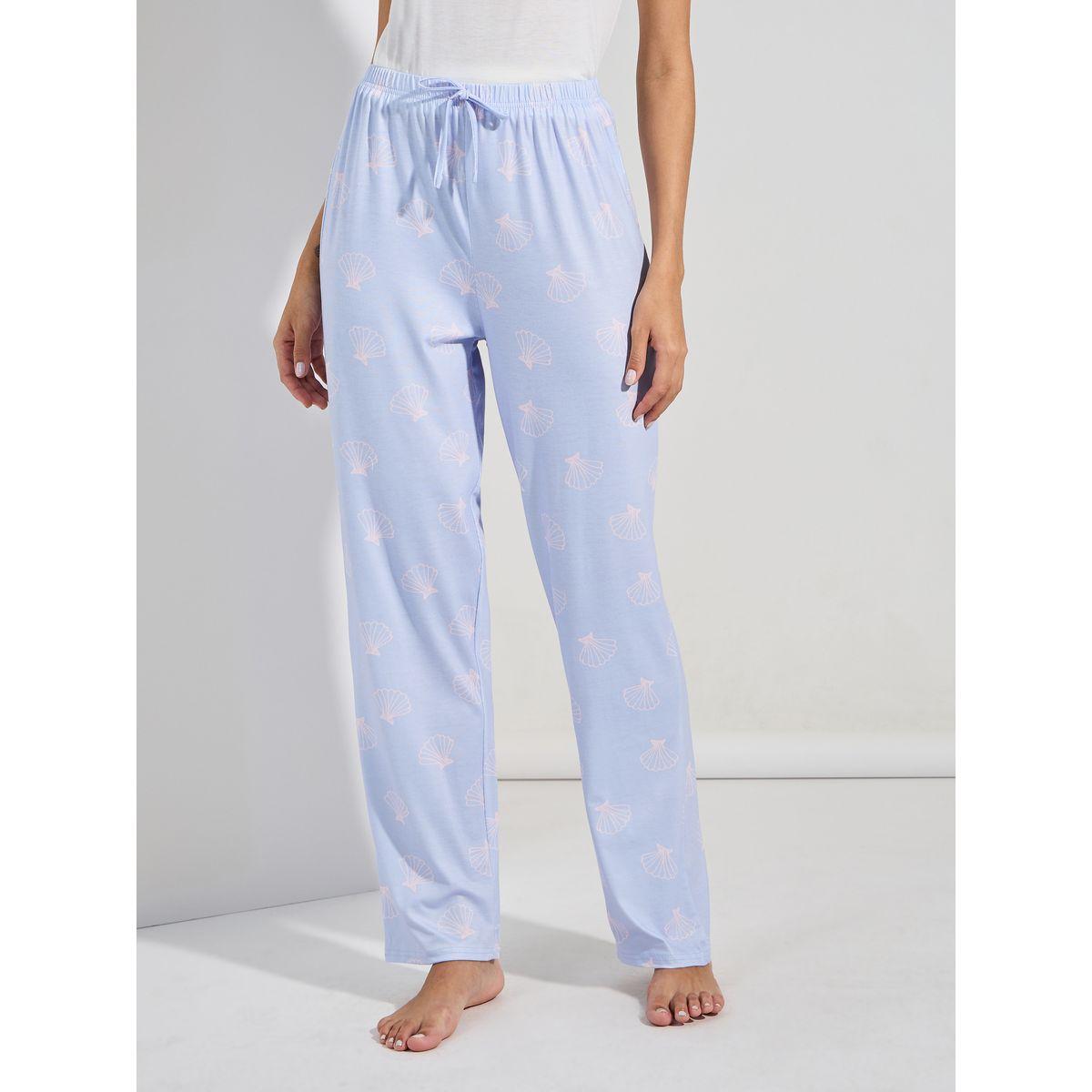 مجموعة من بنطال بيجاما مع فيست سادة بفتحات صغيرة-women-clothing-nightwear-pyjamas-longsets-image-3