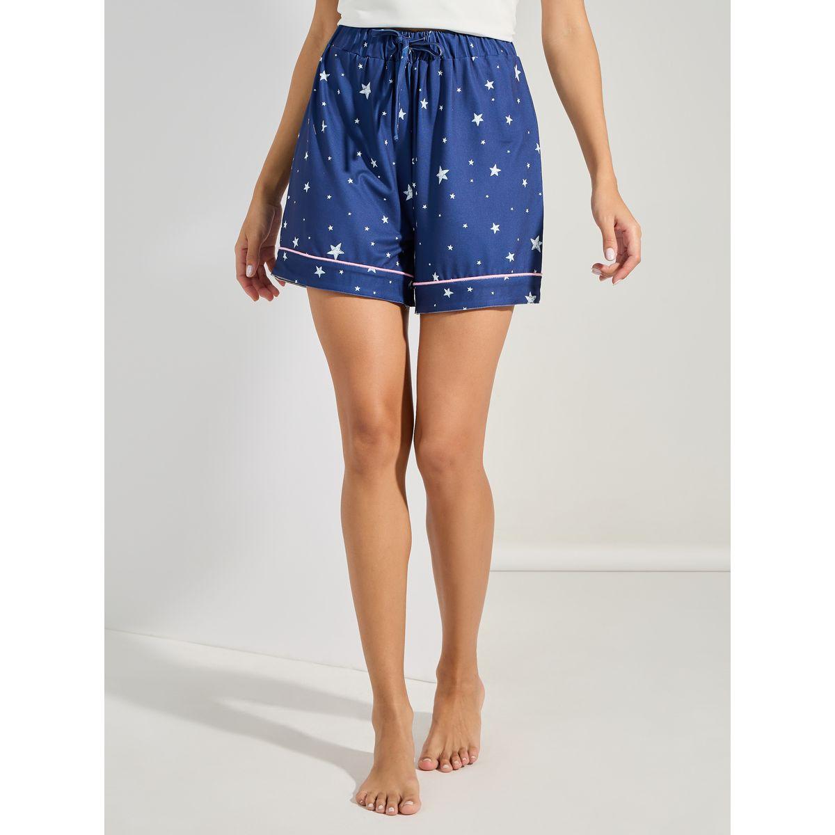 Styli Unwind NY Graphic T-Shirt & Side Star Print Shorts Set-women-clothing-nightwear-pyjamas-shortsets-image-4