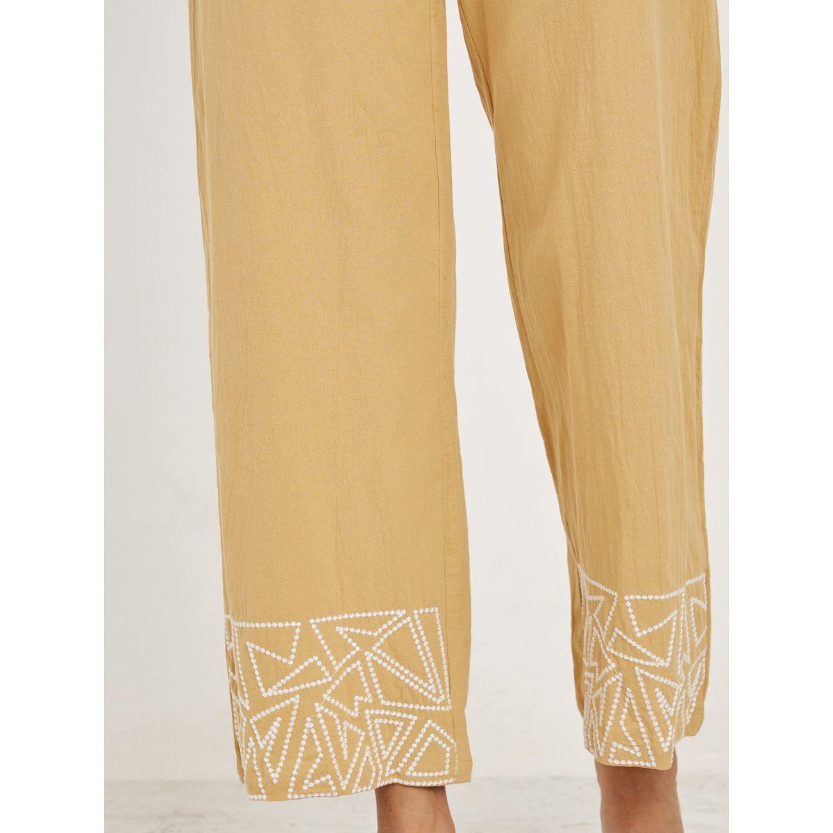 بنطال بارجل مستقيمة وخصر مطاطي-women-clothing-bottoms-trousers-image-3