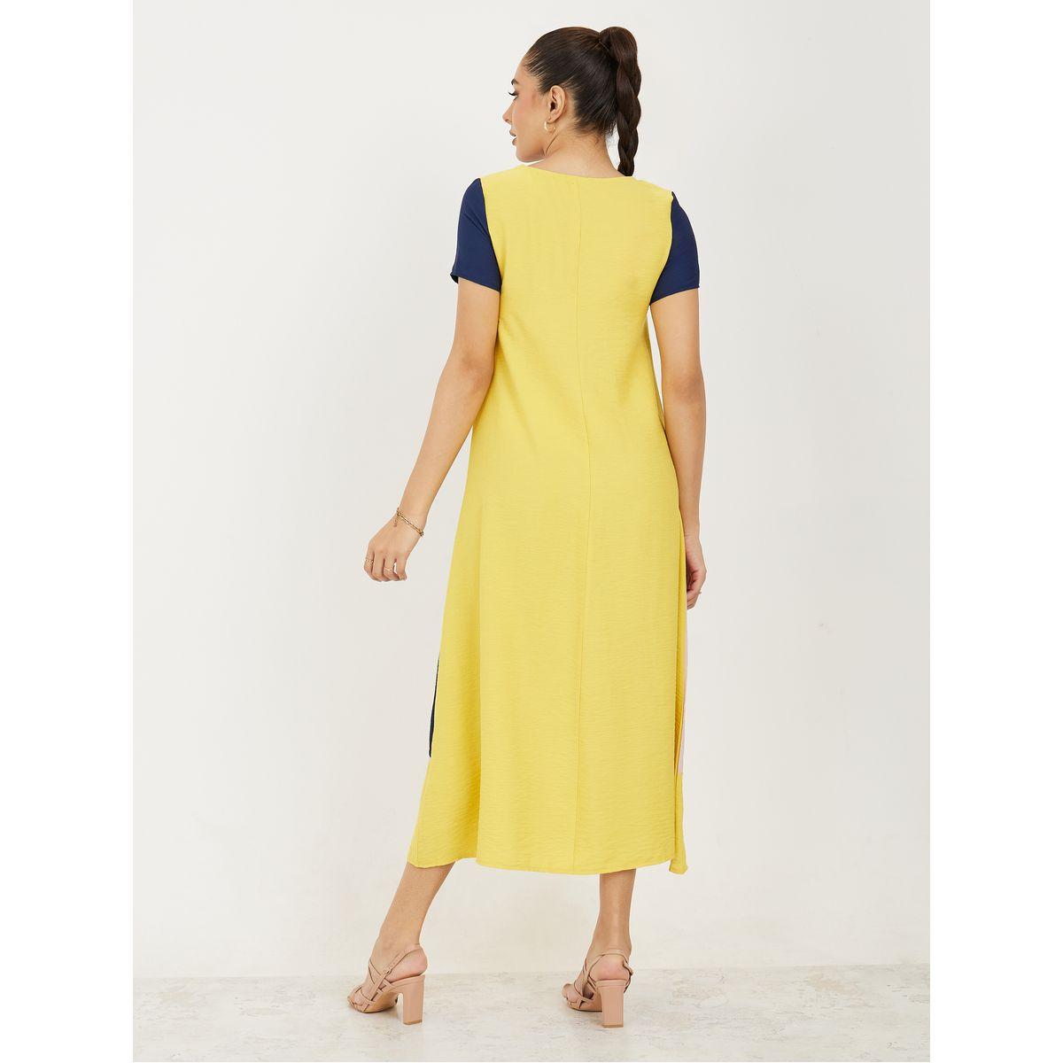 Styli Colorblock Detail Round Neck Midi Dress-women-clothing-dresses-image-4