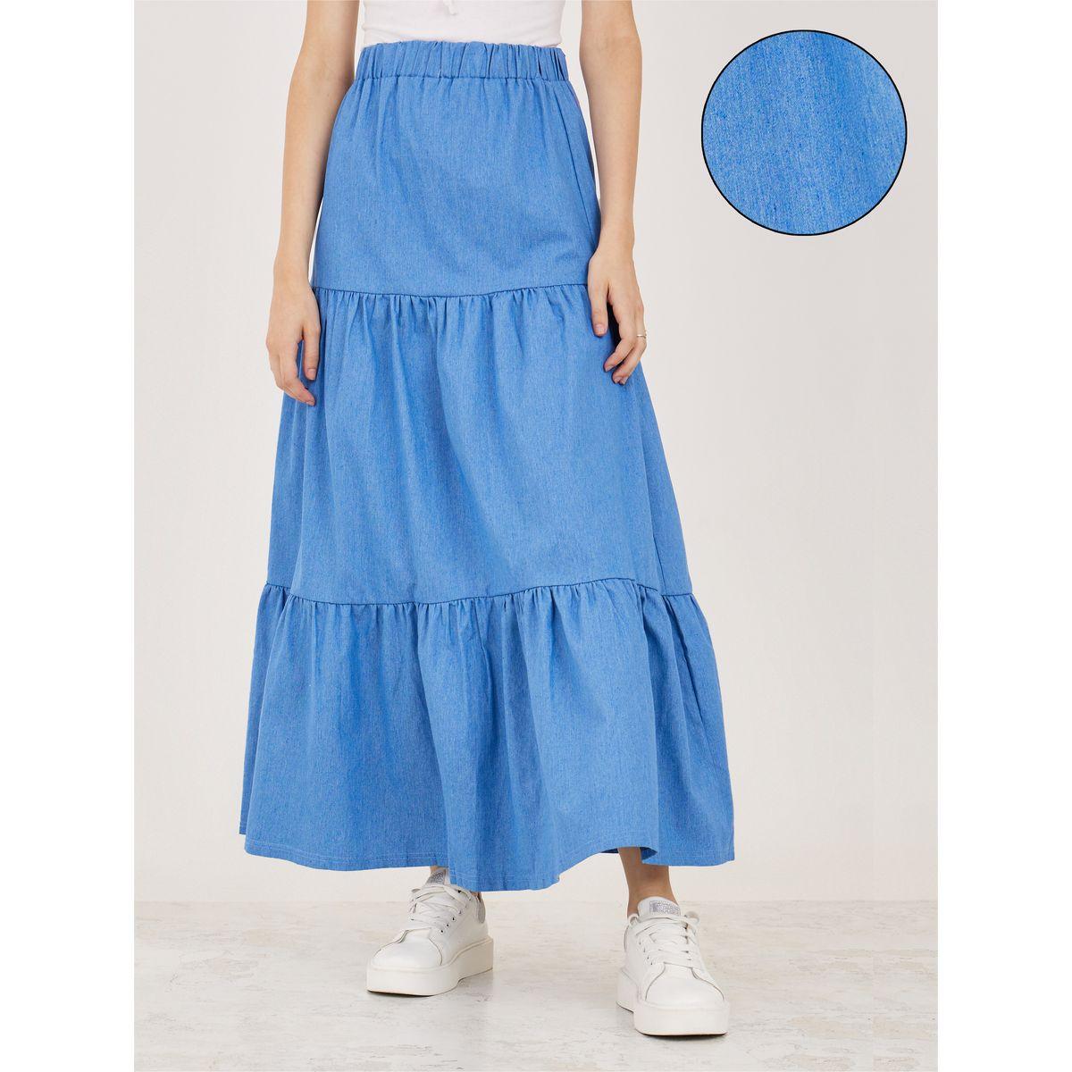 Styli Denim Tiered Maxi Skirt-women-clothing-bottoms-skirts-image-1