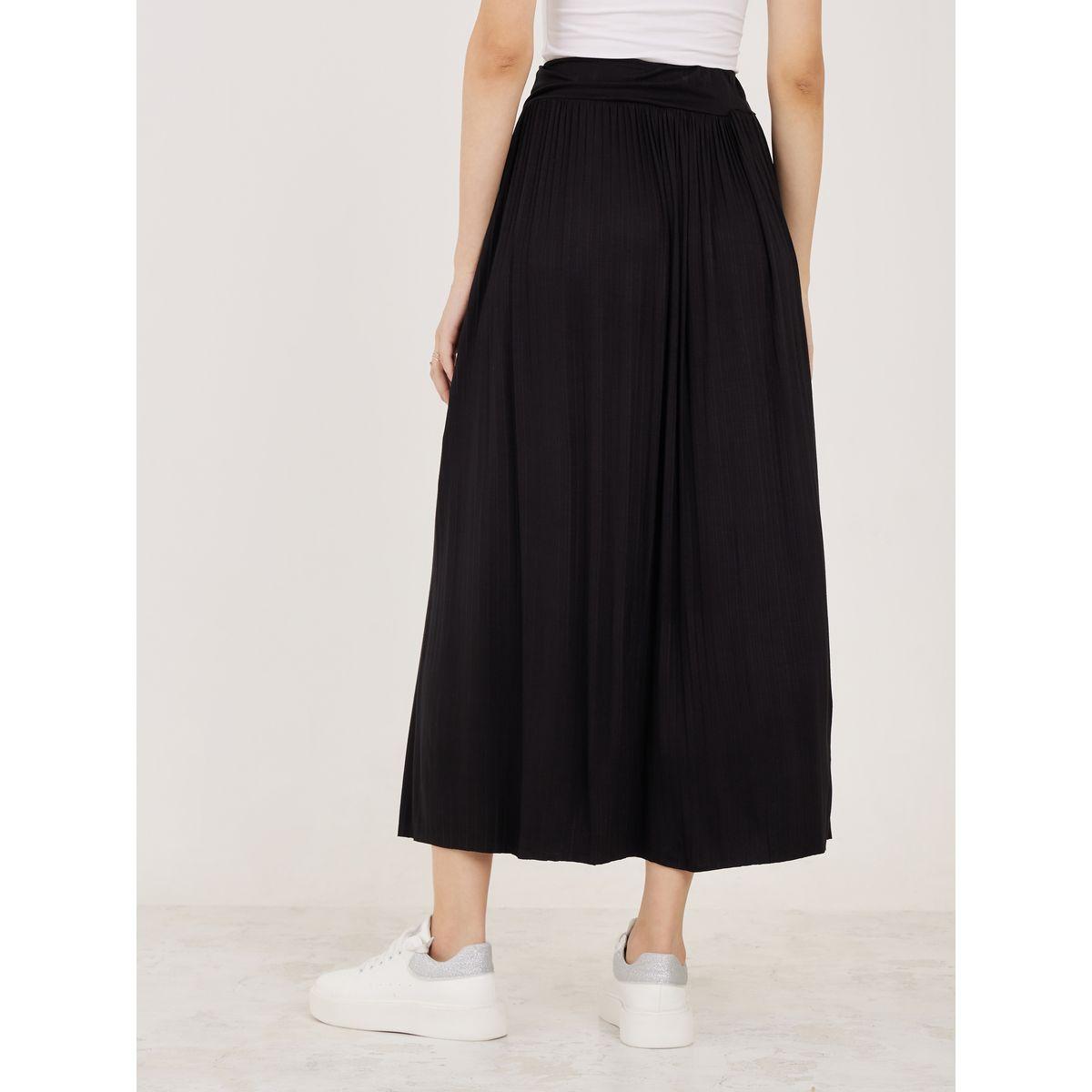 Styli Solid Plisse Detail Elastic Waistband Midi Skirt-women-clothing-bottoms-skirts-image-4