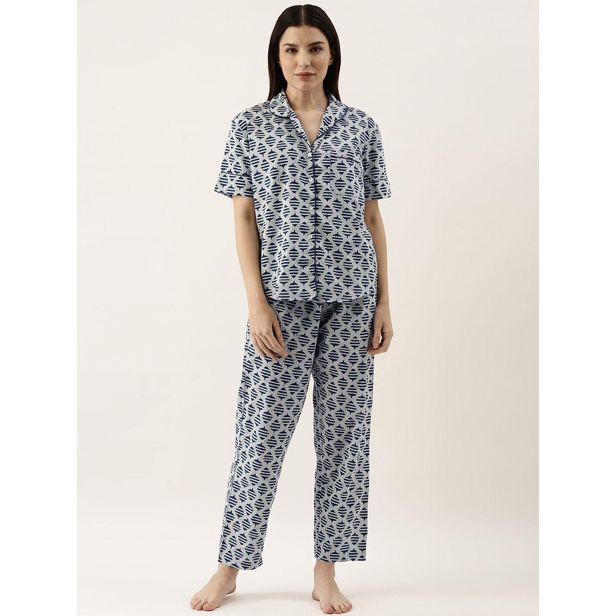 Sanskrutihomes X Styli  Cotton All Over Print Shirt & Pyjama Set-women-clothing-nightwear-pyjamas-longsets-image-1