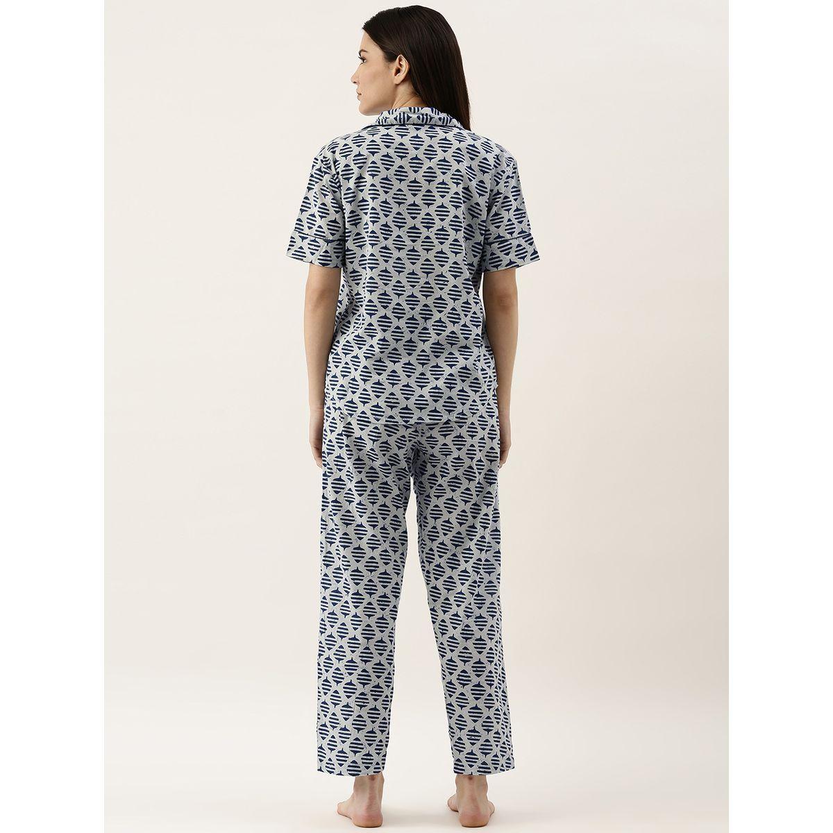 Sanskrutihomes X Styli  Cotton All Over Print Shirt & Pyjama Set-women-clothing-nightwear-pyjamas-longsets-image-2